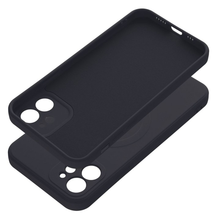 Case for iPhone 12 Silicone Mag Cover MagSafe compatible (camera protection) black