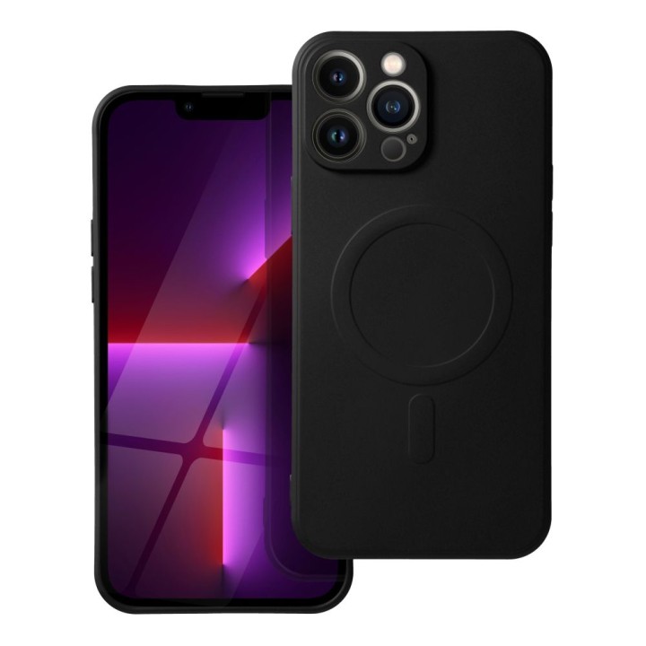 Чехол для iPhone 13 PRO MAX Silicone Mag Cover совместимый с MagSafe (camera protection) черный