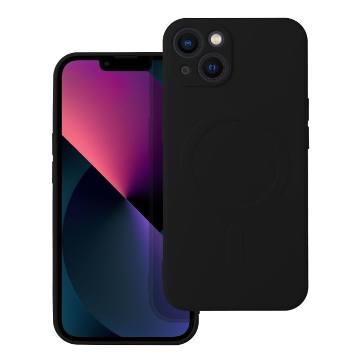 Чехол для iPhone 13 Silicone Mag Cover совместимый с MagSafe (camera protection) черный