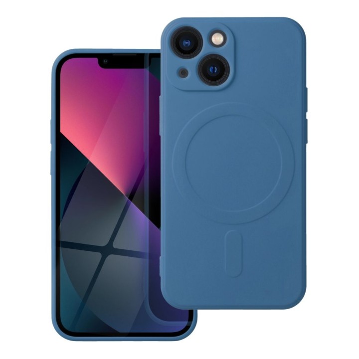 Case for iPhone 13 MINI Silicone Mag Cover MagSafe compatible (camera protection) blue