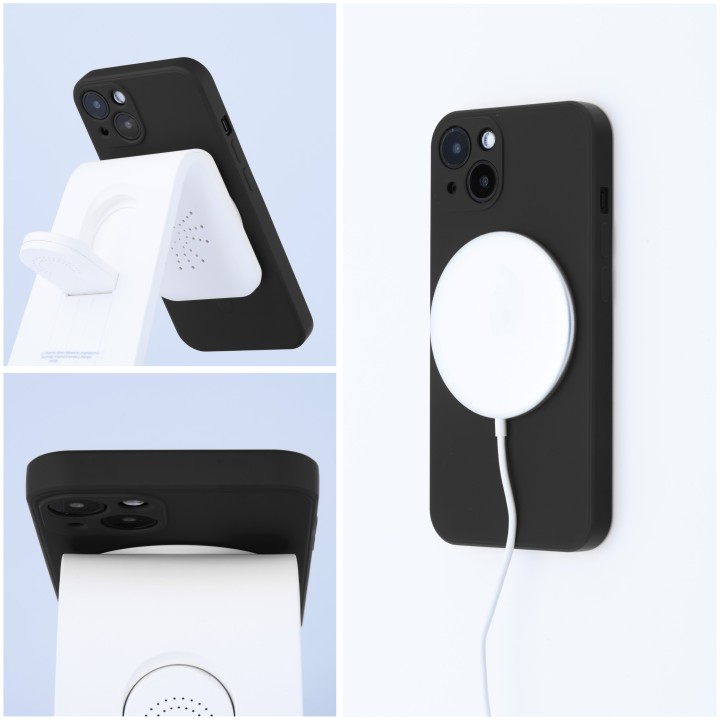 Case for iPhone 11 PRO Silicone Mag Cover MagSafe compatible (camera protection) black