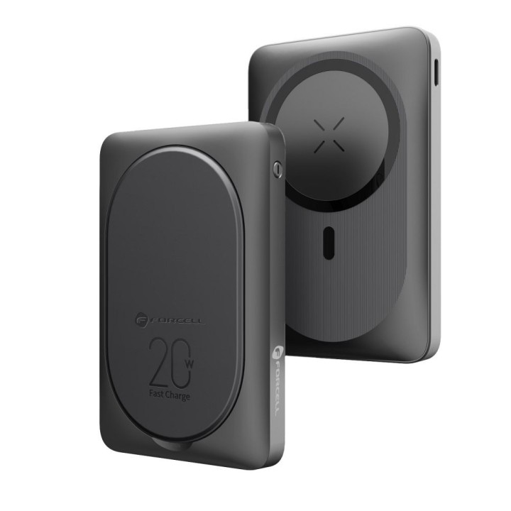 Power bank compatible with MagSafe Forcell F-Energy MagStand F10K2 QC3.0 PD 5A 20W 10000 mAh black