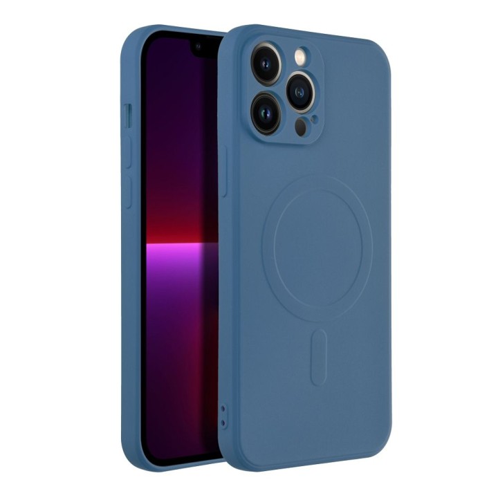 Case for iPhone 13 PRO MAX Silicone Mag Cover MagSafe compatible (camera protection) blue