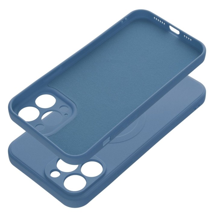 Case for iPhone 13 PRO MAX Silicone Mag Cover MagSafe compatible (camera protection) blue