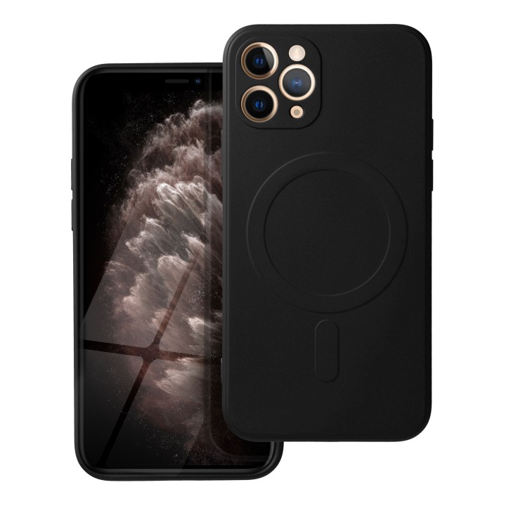 Чехол для iPhone 11 PRO Silicone Mag Cover совместимый с MagSafe (camera protection) черный