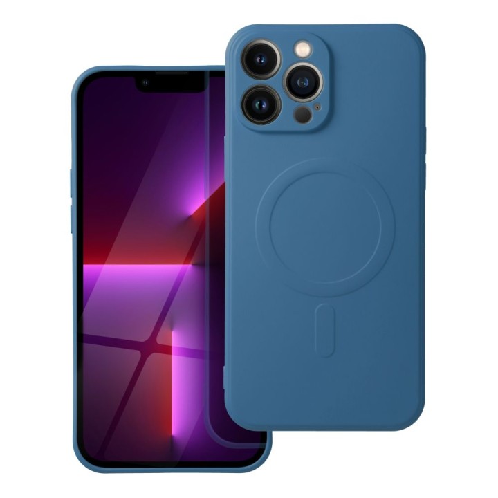 Case for iPhone 13 PRO MAX Silicone Mag Cover MagSafe compatible (camera protection) blue