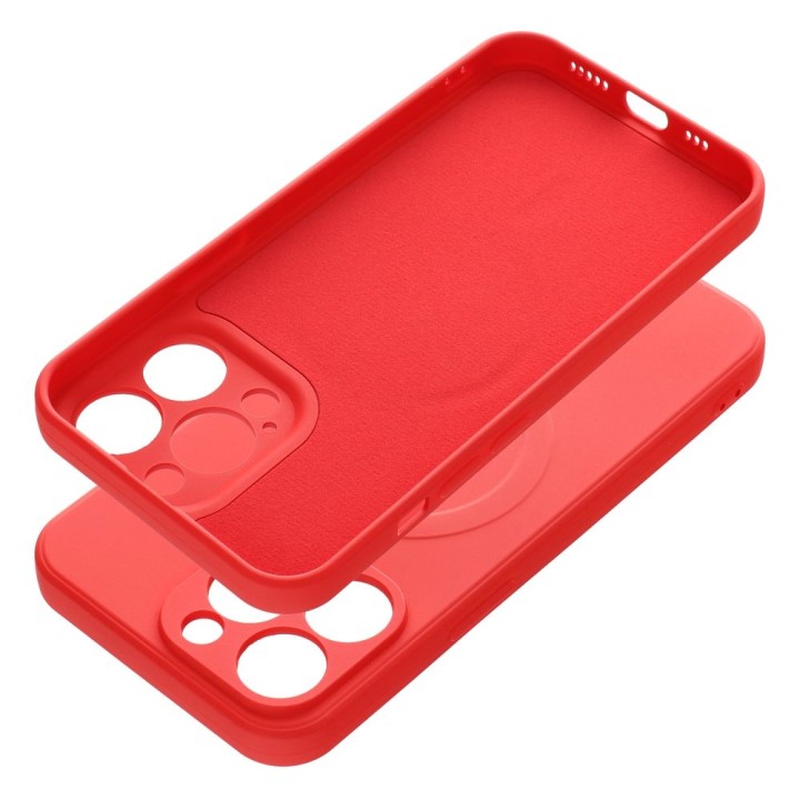 Etui na iPhone 13 PRO Silicone Mag Cover zgodne z MagSafe (camera protection) czerwone