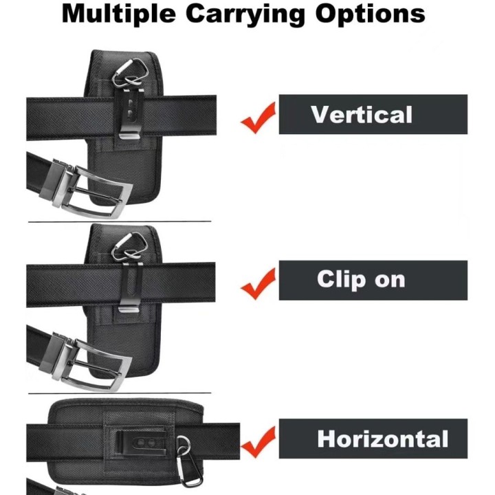 Чехол для телефон на ремень вертикальный для iPhone 6 / 7 / 8 / 12 MINI / 13 MINI / Samsung A40 / S5 Oxford модель 2 черный