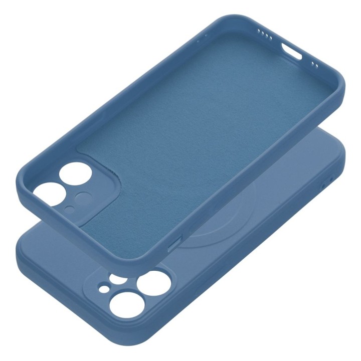 Case for iPhone 12 Silicone Mag Cover MagSafe compatible (camera protection) blue