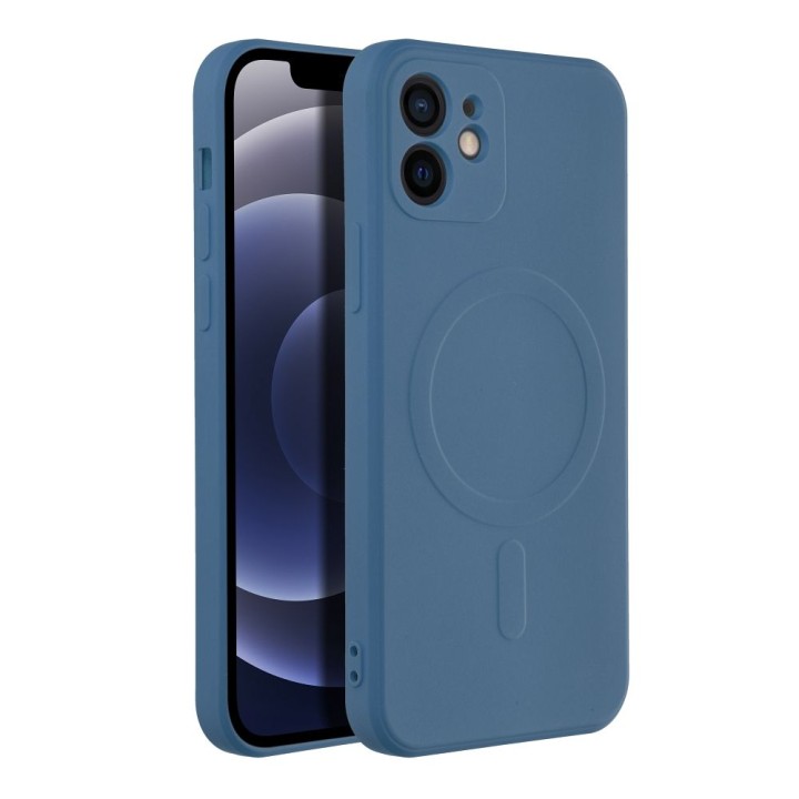 Case for iPhone 12 Silicone Mag Cover MagSafe compatible (camera protection) blue