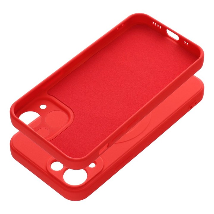 Case for iPhone 13 MINI Silicone Mag Cover MagSafe compatible (camera protection) red