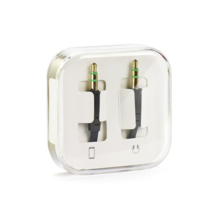 Кабель AUX Jack 3,5 mm (штекер (male)) — Jack 3,5 mm (штекер (male)) BOX 1m чорний