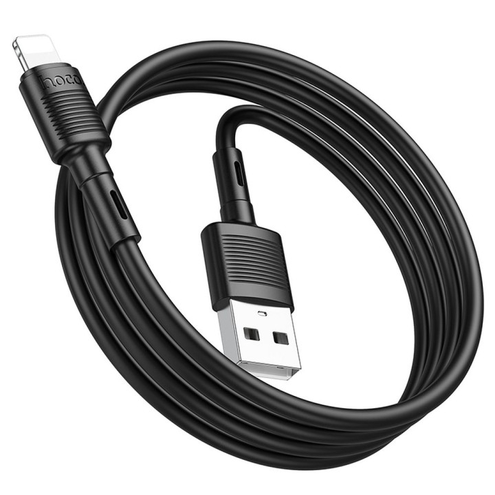 Кабель USB-A – Lightning Hoco 2,4A 1 m X83 черный