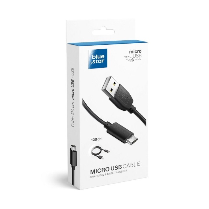 Cable USB A for Micro USB Blue Star Lite 3A 1,2 m black