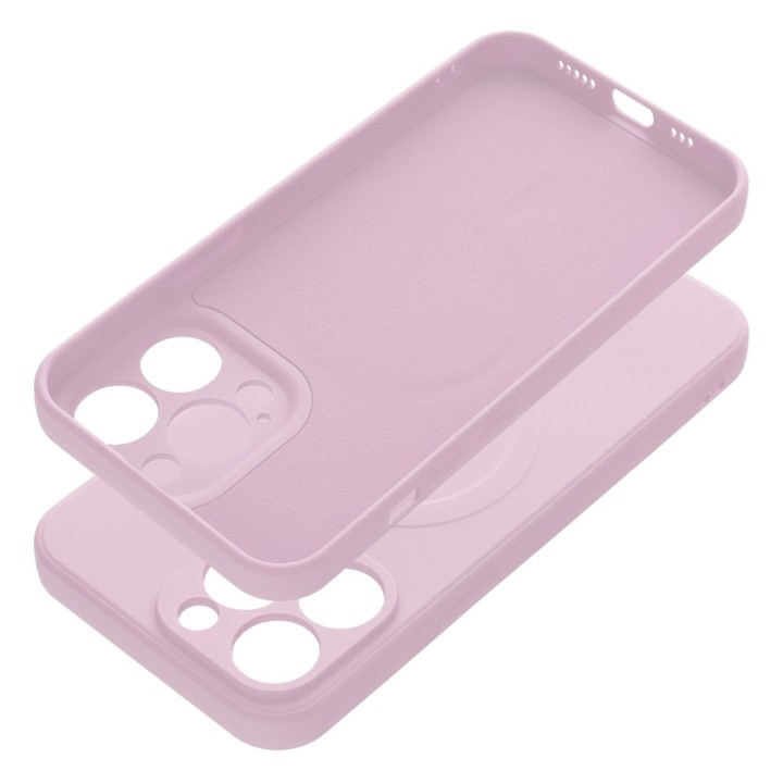 Case for iPhone 13 PRO Silicone Mag Cover MagSafe compatible (camera protection) pink
