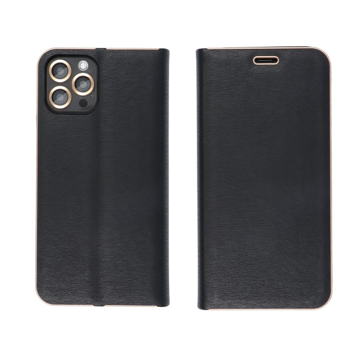 Flip case for iPhone 14 Luna Book Gold black