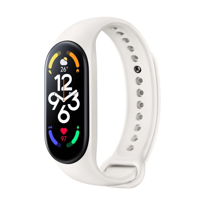 Ремешок силиконовый для XIAOMI Mi Band 5 / 6 / 7 кремовый (11)