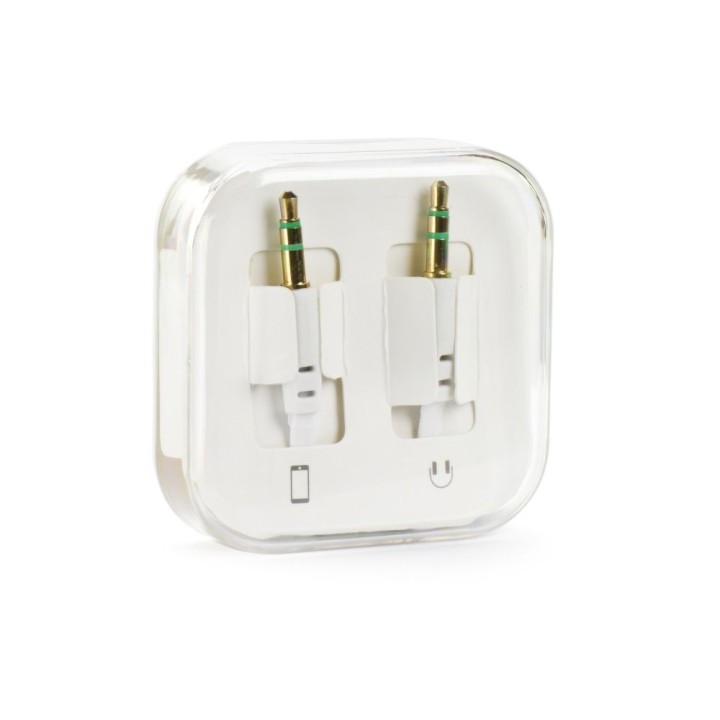 Кабель AUX Jack 3,5 mm (штекер (male)) — Jack 3,5 mm (штекер (male)) BOX 1 m белый