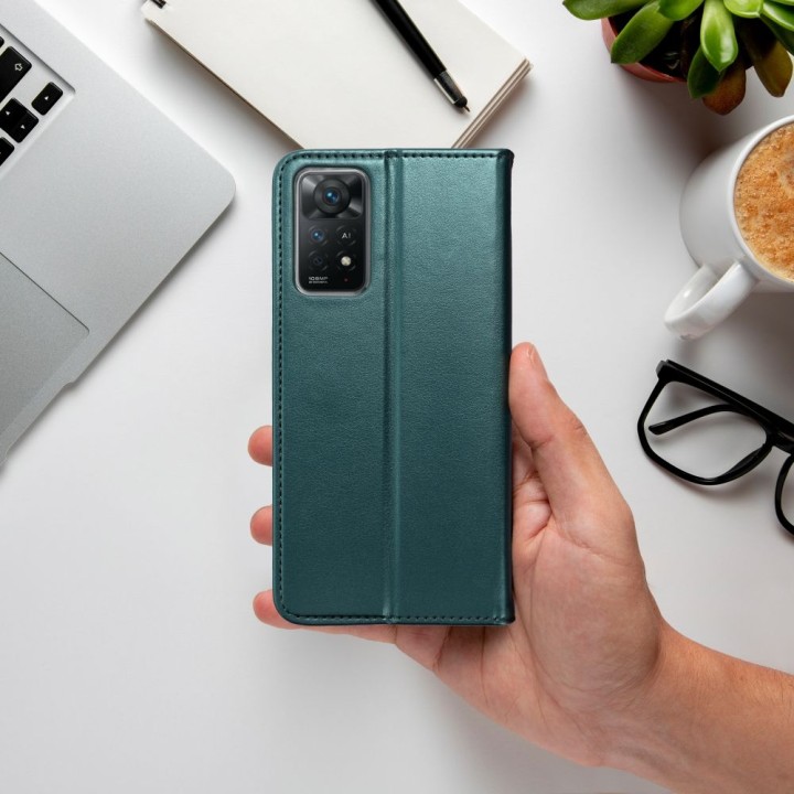 Etui z klapką na Oppo A57 / A77 Smart Magneto ciemnozielone