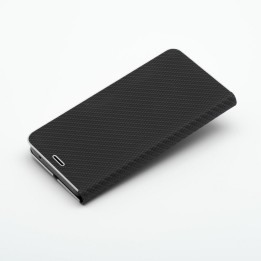 Чехол с клапаном для Samsung A7 2018 Luna Book Carbon черный