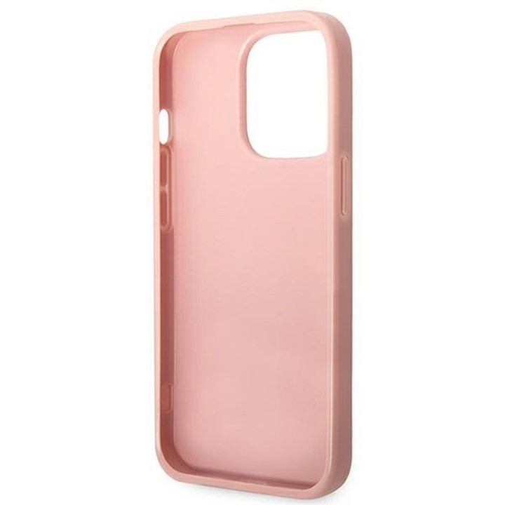 GUESS чохол для IPHONE 14 Pro Max GUHCP14XHGGSHP (Glitter Flakes Script Metal Logo) рожевий