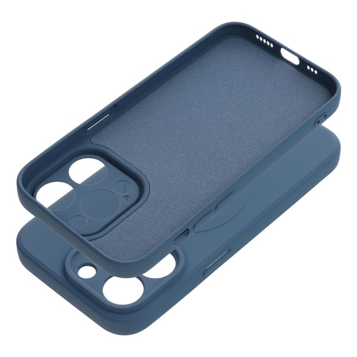 Чехол для iPhone 14 PRO Silicone Mag Cover совместимый с MagSafe (camera protection) синий