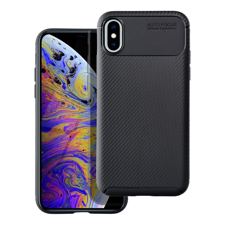 Чехол для iPhone X / XS Carbon Premium черный