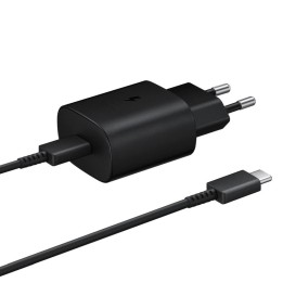 SAMSUNG оригінальна мережевий зарядний пристрій Тип C + кабель Тип C для Тип C PD 3A 25W EP-TA800XBEGWW чорний блістер