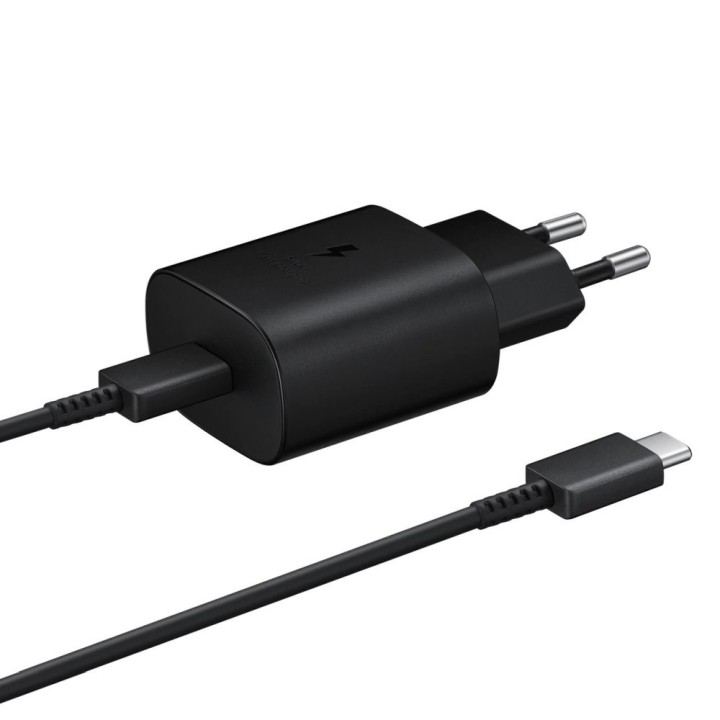 SAMSUNG оригинальная сетевое зарядное устройство Тип C + кабель Тип C для Тип C PD 3A 25W EP-TA800XBEGWW черный блистер