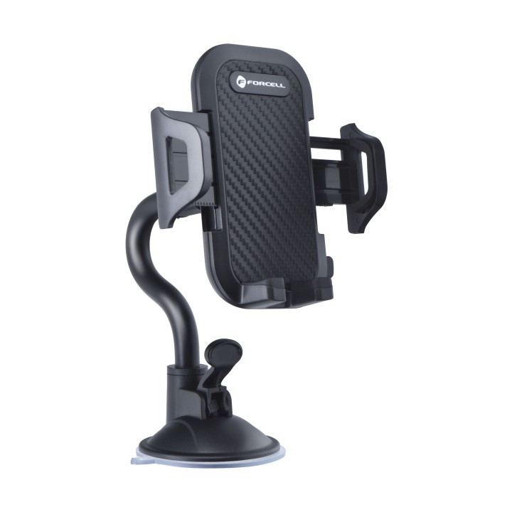 Universal car phone holder Forcell F-Grip Carbon Bracket arm 17cm for windshield black