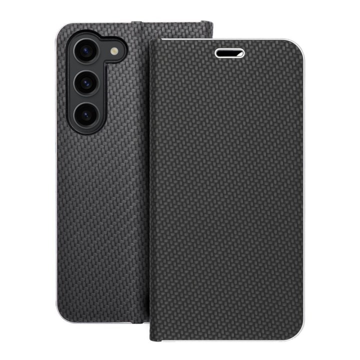 Чохол з клапаном для Samsung S23 Luna Book Carbon чорний