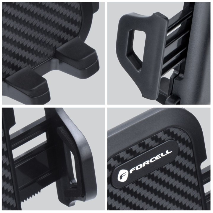 Універсальний автомобільний тримач для телефона Forcell F-Grip Carbon Bracket з регульованим кронштейном для скла / приладової п