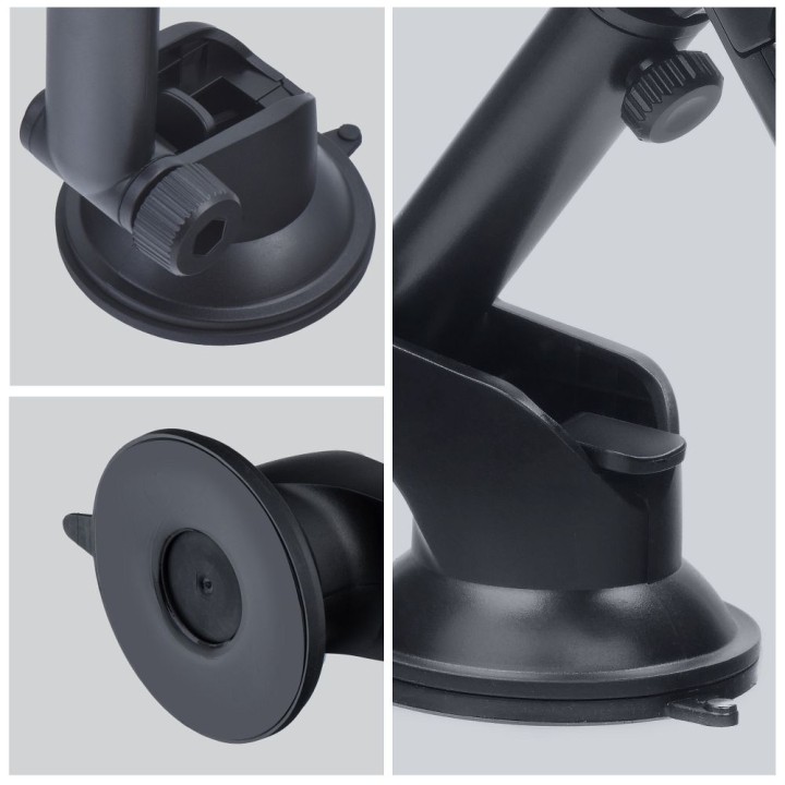 Універсальний автомобільний тримач для телефона Forcell F-Grip Carbon Bracket з регульованим кронштейном для скла / приладової п