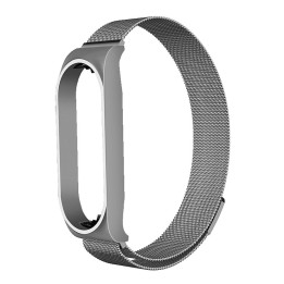 Pasek metalowy METAL do XIAOMI Mi Band 5 / 6 srebrny (02)