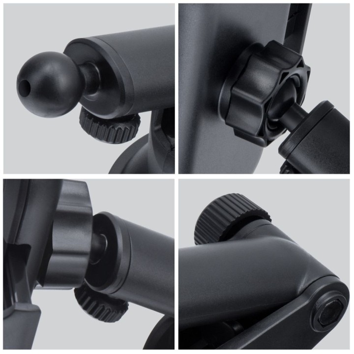 Universal car phone holder Forcell F-Grip Carbon Bracket with adjustable arm for windshield / dashboard black