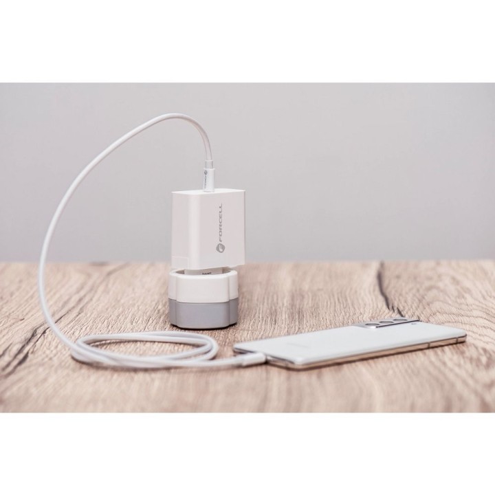 Wall charger for phone Forcell F-Energy USB C QC4.0 PD 3A 45W TFK-TC-45WPD white