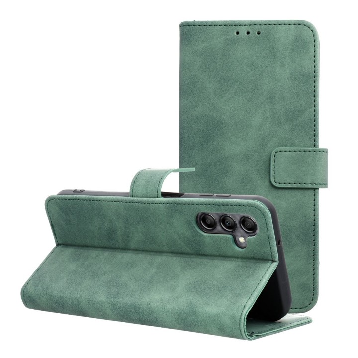 Etui z klapką na Samsung A14 4G / A14 5G Tender Book zielone