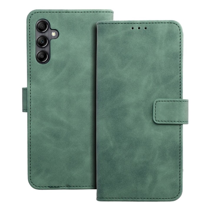 Etui z klapką na Samsung A14 4G / A14 5G Tender Book zielone