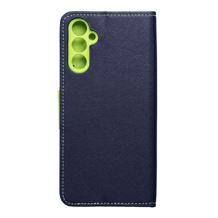 Flip case for Samsung A14 4G / A14 5G Fancy Book navy blue-lime