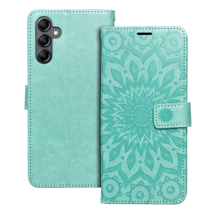 Flip case for Samsung A14 4G / A14 5G Mezzo Book mandala green