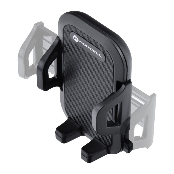 Universal car phone holder Forcell F-Grip Carbon Bracket with adjustable arm for windshield / dashboard black