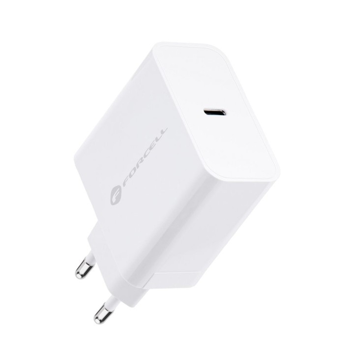 Мережевий зарядний пристрій для телефону Forcell F-Energy USB C QC4.0 PD 3A 45W TFK-TC-45WPD білий