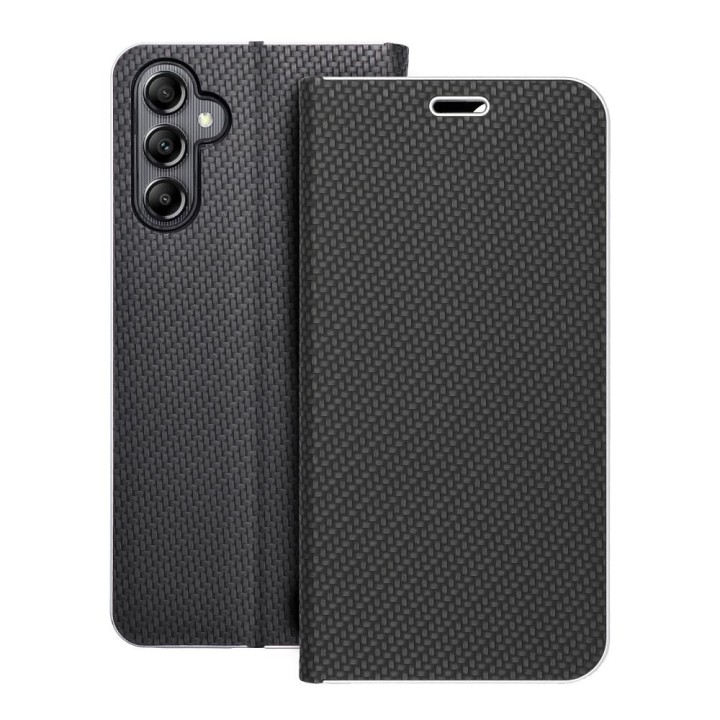 Etui z klapką na Samsung A14 4G / A14 5G Luna Book Carbon czarne