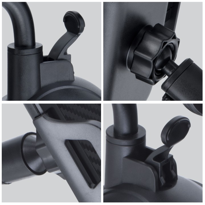 Uchwyt na telefon do samochodu uniwersalny Forcell F-Grip Carbon Bracket ramię 17cm do szyby czarny