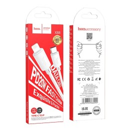Кабель USB-C – Lightning Hoco PD 2,4A 20W 1 m X88 білий