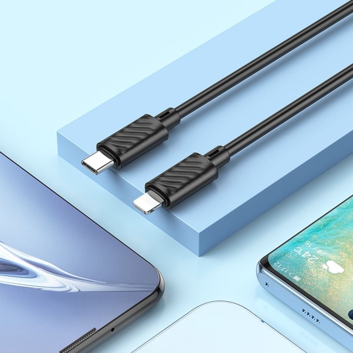 USB-C to Lightning cable Hoco PD 2,4A 20W 1 m X88 black