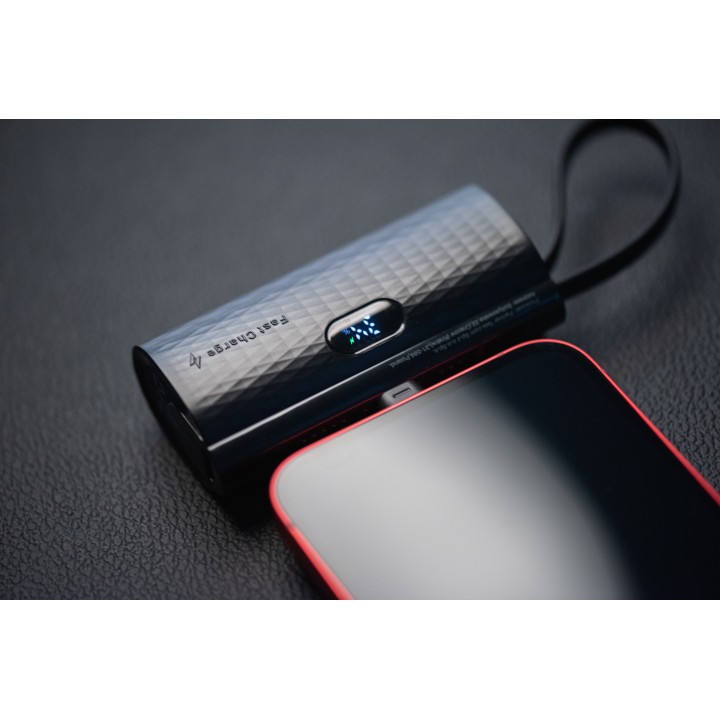 Power bank Forcell F-Energy Power Plug F5K3 PD 20W 5000 mAh with built-in connector Lightning black