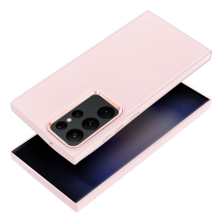 Чехол для Samsung S23 ULTRA Frame пудрово-розовый