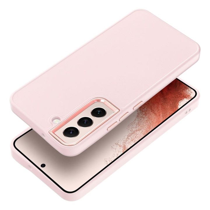 Чехол для Samsung S22 Frame пудрово-розовый