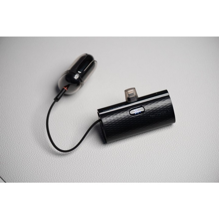 Повербанк Forcell F-Energy Power Plug F5K3 PD 20W 5000 mAh із вбудованим роз’ємом Lightning чорний